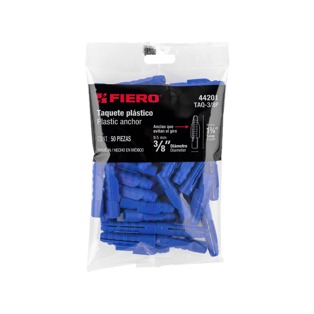 TAQUETE DE PLASTICO 3/8