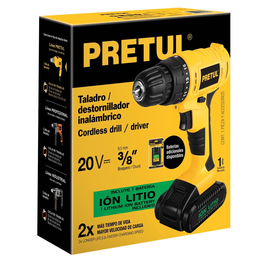 TALADRO 20V PRETUL