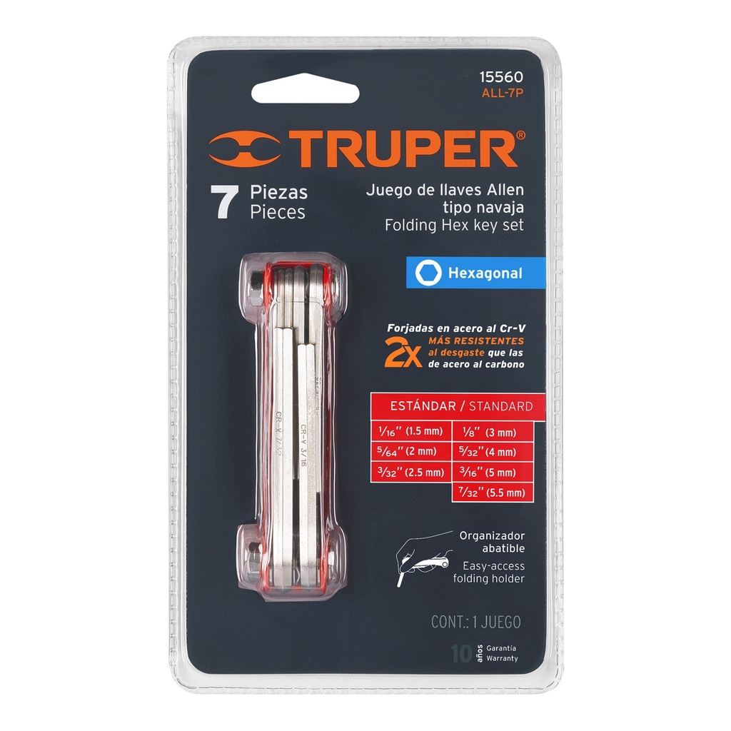 JUEGO DE LLAVES TIPO NAVAJA 7 PZ (TRUPER)
