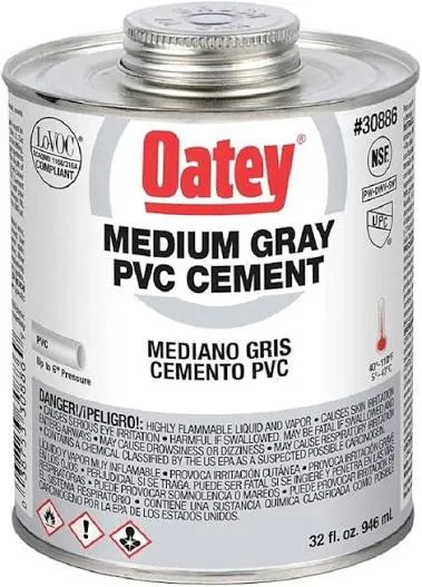 [38753323817] PEGAMENTO OATEY 946 ML 32 OZ GRIS [CEMENTO]